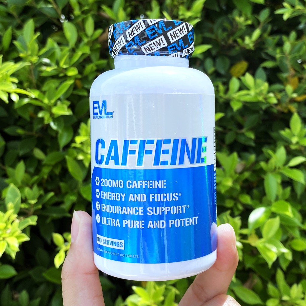 คาเฟอีน แบบเม็ด Caffeine 200 mg 100 Tablets (EVLution Nutrition®)