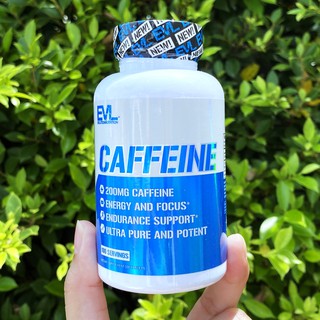 คาเฟอีน Caffeine 200 mg 100 Tablets (EVLution Nutrition®) เพื่อกระตุ้นร่างกายให้ตื่นตัว