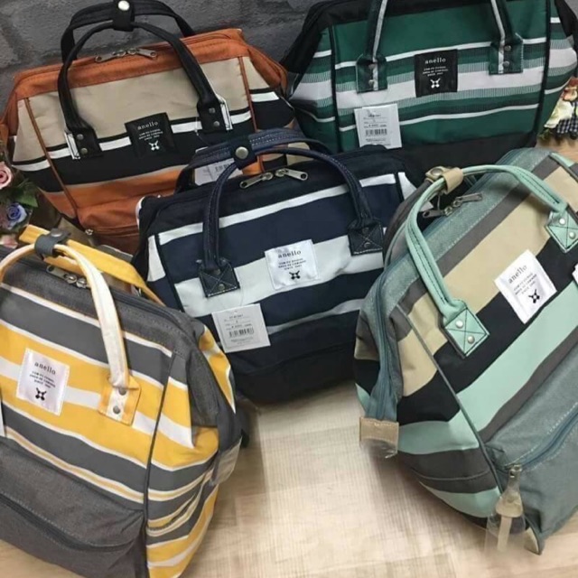 💕แท้ 💯💯💯💯💯💯💯 Anello backpack stripe pattern multi border แบรนด์ดังจากญี่ปุ่น!!