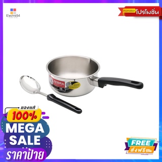 ZEBRAหม้อด้ามญี่ปุ่น18ซม+ทัพพีเล็ก FOCUSZEBRA JAPANESE SAUCEPAN 18CM.+ LADLE(S)