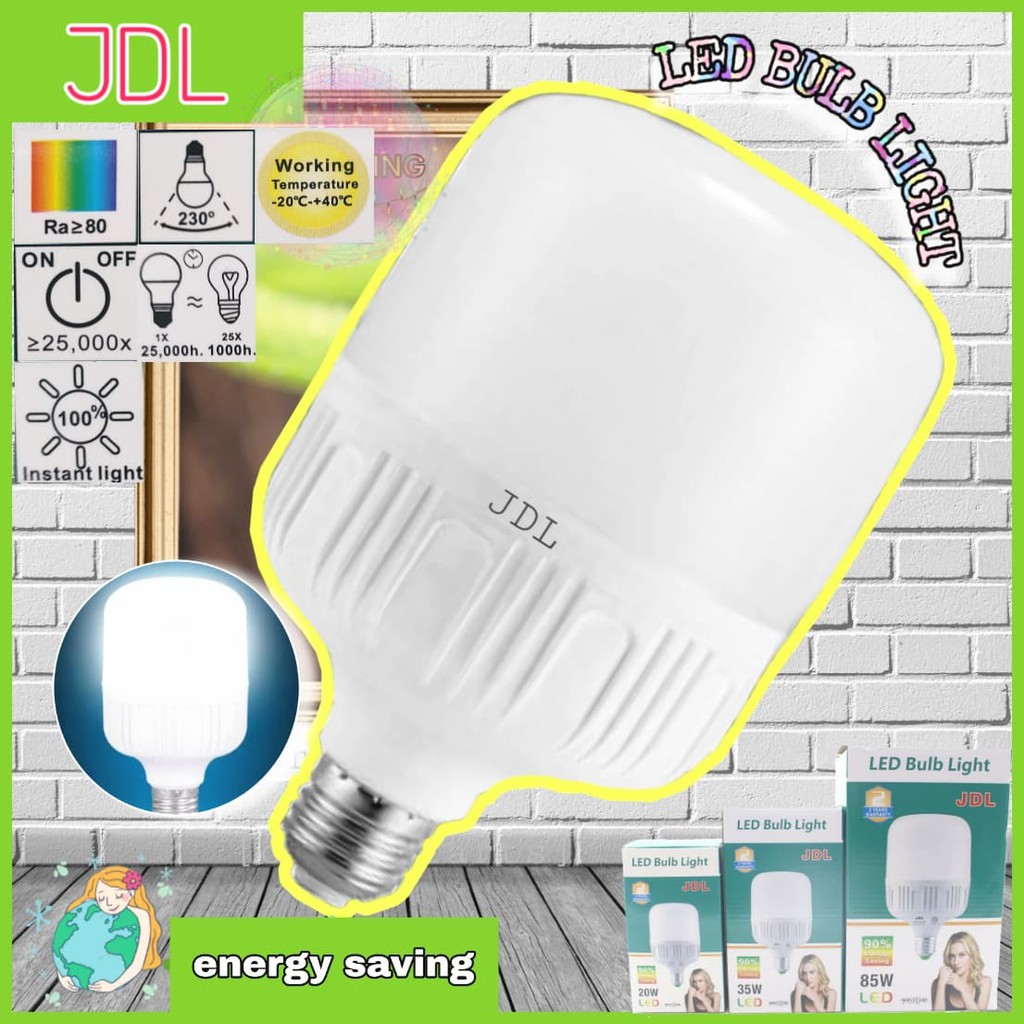 JDLหลอดไฟประหยัดพลังงาน หลอดไฟ LED หลอดไฟแอลอีดี 20 35 85 W ให้ความสว่างสูง ขั้ว E27