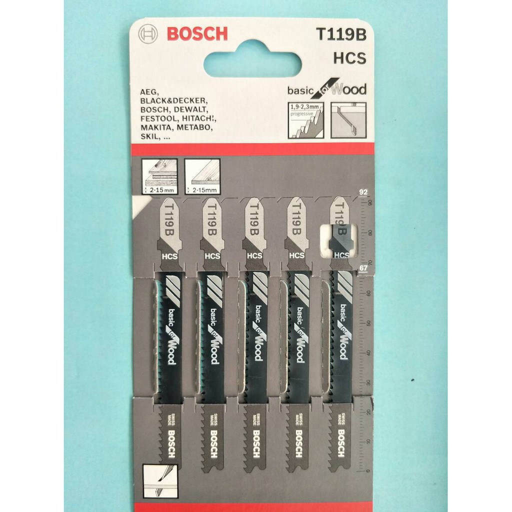 BOSCH ใบเลื่อยจิ๊กซอ (5ใบ/1PACK) T119B
