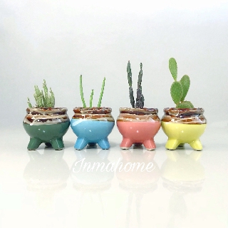 🌿 กระถางเซรามิก สามขา 4.5 นิ้ว l Three Legged Flower Pots l กระถาง เซรามิก กระถางต้นไม้