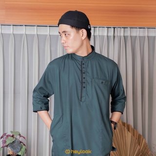 Heylook Official - เสื้อเชิ้ตแขนยาว ลาย Koko Kurta Tojiro สีเขียว สําหรับผู้ชาย