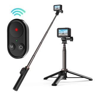 TELESIN GoPro Hero8/9/10/Max Selfie Stick with Remote control ไม้เซลฟี่โกโปร ฮีโร่8/9/10 และใช้ได้กับมือถือทุกรุ่น