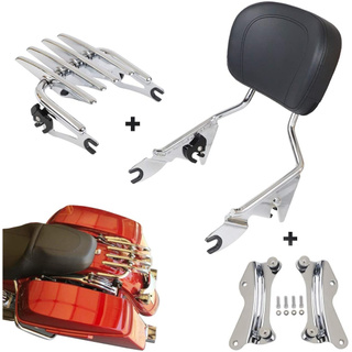 (พิมพ์ GVDR238 ลดอีก 80บาท)Backrests Sissy bar, Luggage Rack, Point Docking ครบเซท มีสีดำและสีโครม