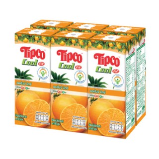 ทิปโก้คูล น้ำส้มมิกซ์ 40% 200มล. แพ็ค 6 กล่อง Tipco Cool 40% Orange Juice Mixed 200ml. Pack of 6 boxes.