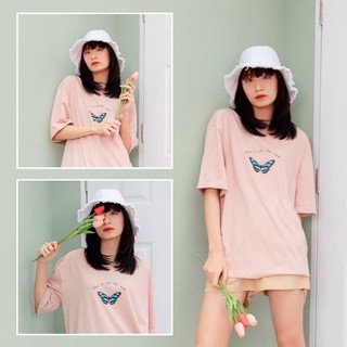 97X - baby pink THIS IS NOT THE END | เสื้อยืด เสื้อยืดโอเวอร์ไซส์ เสื้อยืดสกรีนลาย