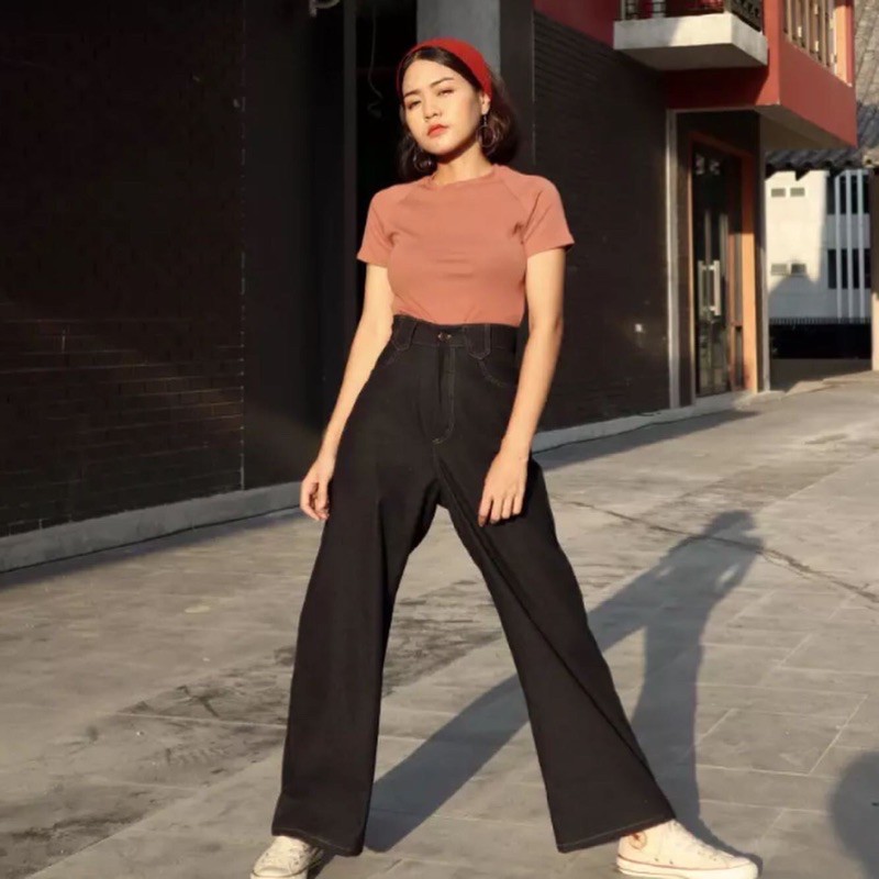 (new) Summerry.official Daddy's Jeans Black (M) กางเกงเอวสูงขายาวผ้ายีนส์ สีดำ ของใหม่