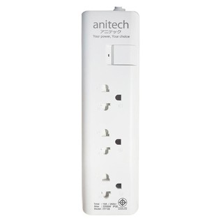 รางปลัั๊กไฟ 3 ช่อง 1สวิตซ์ ANITECH H1133-WH 3 ม. POWER STRIP ANITECH H1133-WH 3-OUTLET 1-SWITCH 3M