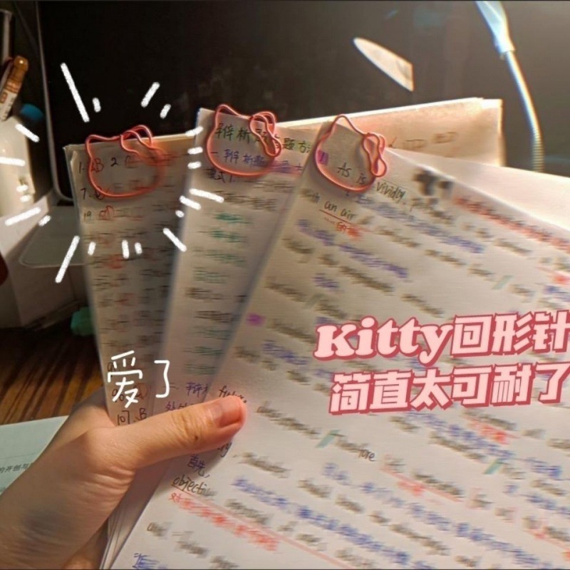 คลิปหนีบกระดาษ ลายการ์ตูนแมว KT Kuromi เครื่องเขียน สําหรับโรงเรียน