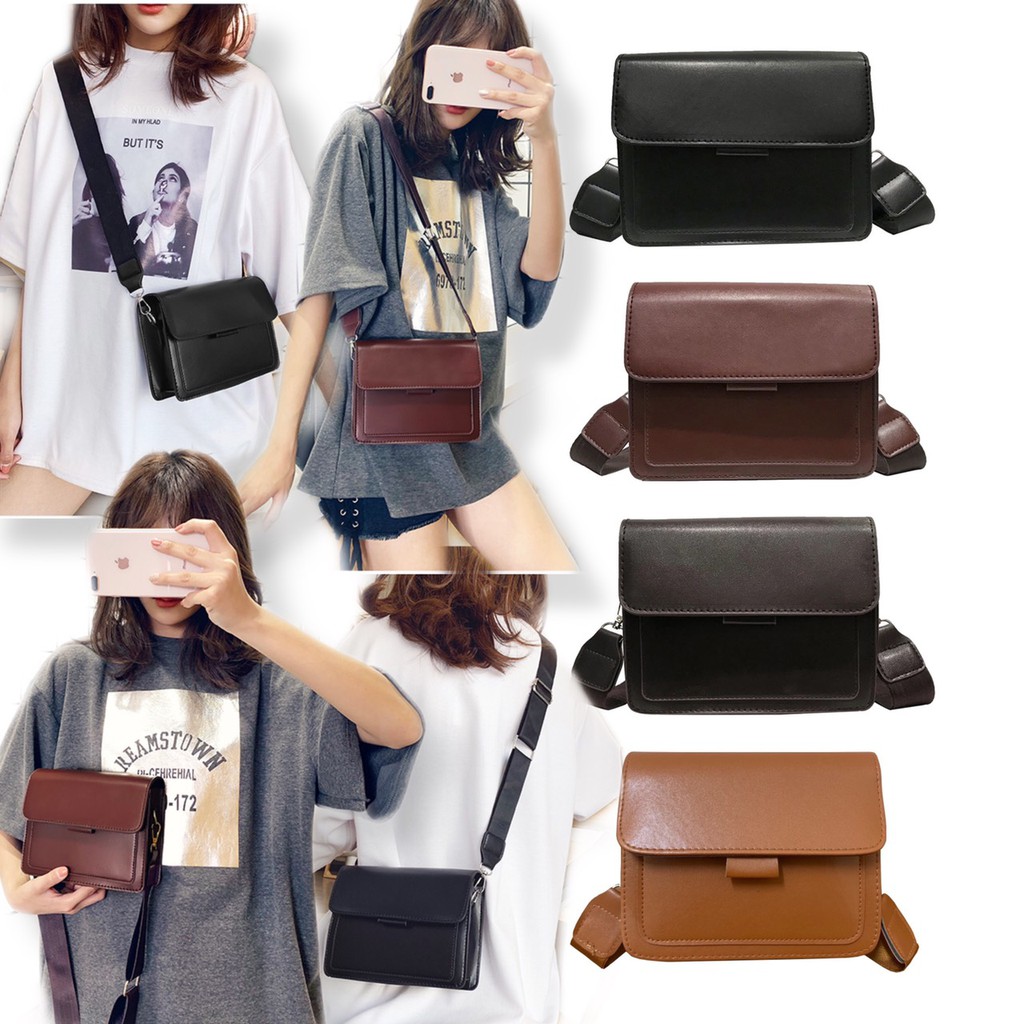 NAMCHA SHOP กระเป๋าสะพายข้าง กระเป๋าผู้หญิงหนัง B188