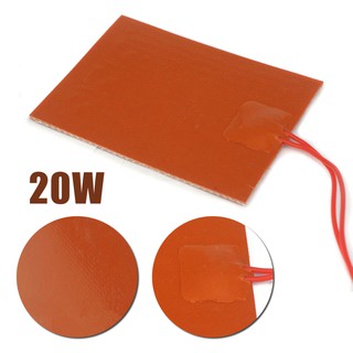 80x100mm 12V DC 20W Flexible Waterproof Silicon Heater Pad For 3D Printer Red