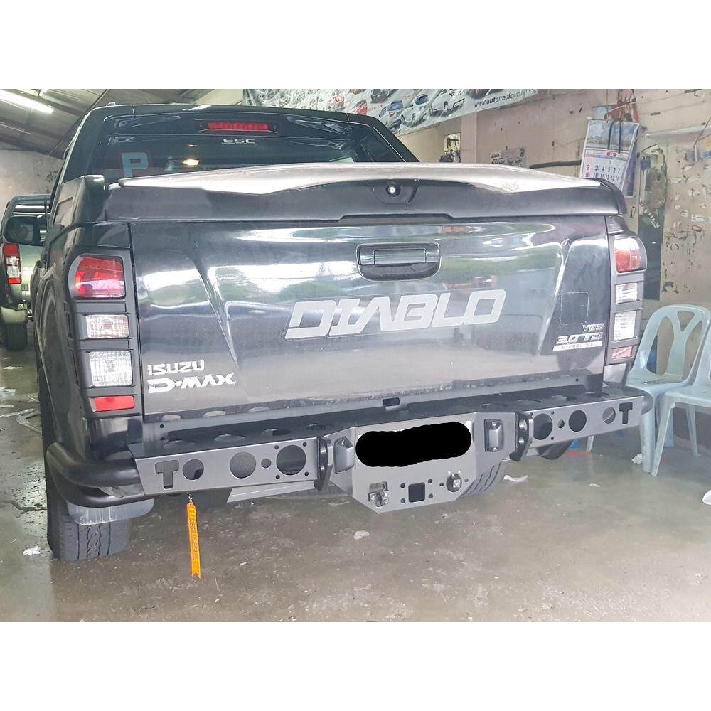 กันชนท้ายออฟโรด ดีแม็กซ์ 2012-2019 ทุกรุ่น แถมห่วงสีแดง 1 คู่ T  Isuzu Dmax All New 2012-2019 rear b