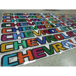 สติ๊กเกอร์สะท้อนแสงหลายสี แบบเดิมๆของรถ  งานตัดคอมพิวเตอร์ คำว่า CHEVROLET