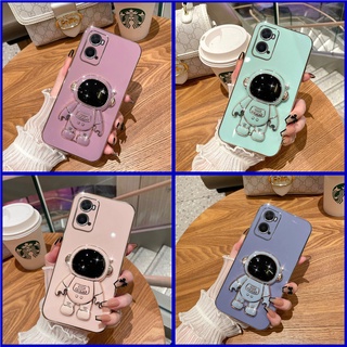 เคส OPPO A96 A76 A77 A57 2022 A12 A11K A5 2002 A9 2020 A16 A95 A74 A15 A15S โทรศัพท์มือถือ ลายนักบินอวกาศ พร้อมขาตั้ง สําหรับ YHY