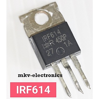 (1ตัว) IRF614 , MOSFET N-CH 1.7A 250V TO-220AB (สินค้ามือสอง) รหัสสินค้า M02913