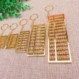 พวงกุญแจ keychain ลูกคิด ทอง 6-12ซม ค้าขายร่ำรวย  คิดเงินคิดทอง Gold plated abacus key ring Fengshui Rich keychain