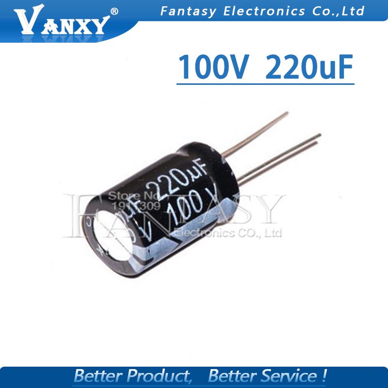 10PCS Higt quality 100V220UF 13X21mm 220UF 100V 13*21 Electrolytic capacitor