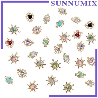 30x Rhinestone Charms Pendants for Jewelry Making Necklace Bracelets Earring