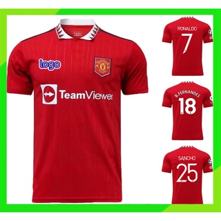 เสื้อกีฬาแขนสั้น ลายทีมชาติฟุตบอล Manchester United 2022 2023 ไซซ์ S-2XL 22 23