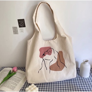 [พร้อมส่ง] canvas bag กระเป๋าผ้าสไตล์มินิมอล