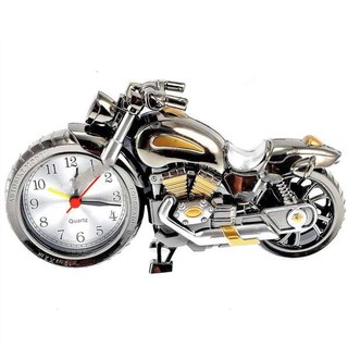 นาฬิกาปลุกตั้งโต๊ะบิ๊กไบค์ Alarm Clock AutoBike Model (สีเงิน)