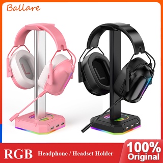 (Pro-BEL) ขาตั้งหูฟัง RGB พร้อม 3 USB 2.0 พอร์ต อุปกรณ์เสริม สําหรับเล่นเกม