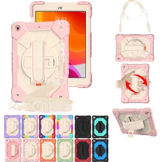 เคสซิลิโคนกันกระแทกหมุนได้ 360 องศาสําหรับ Apple Ipad 7Th/8Th Gen 10.2" 2019/2020 Ipad 5Th/6Th Gen 9.7 2017/2018 Ipad Pro 11 2018/2020/2021 Air4 10.9 2020 3-ชั้น