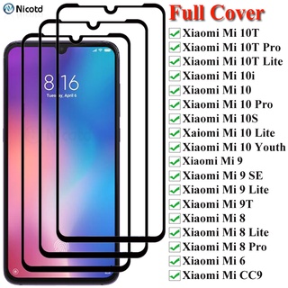 ฟิล์มกระจกนิรภัยกันรอยหน้าจอ แบบเต็มจอ สําหรับ Xiaomi Mi 10 9 8 Pro Lite Mi 6 9SE 10T 10i 10S 10 Youth 3 ชิ้น