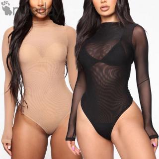 Women Ladies Bodysuit Clubwear Lingerie Leotard See through Slim Tight Stretch Women Ladies Romper Sexy Fashion