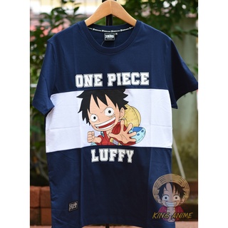 [โค้ดส่วนลด ANJUY60 ลดทันที 60.- เมื่อช้อปครบ 300.-] T-shirt DOP-1404 มีสีกรมและสีดำ Captain Luffy