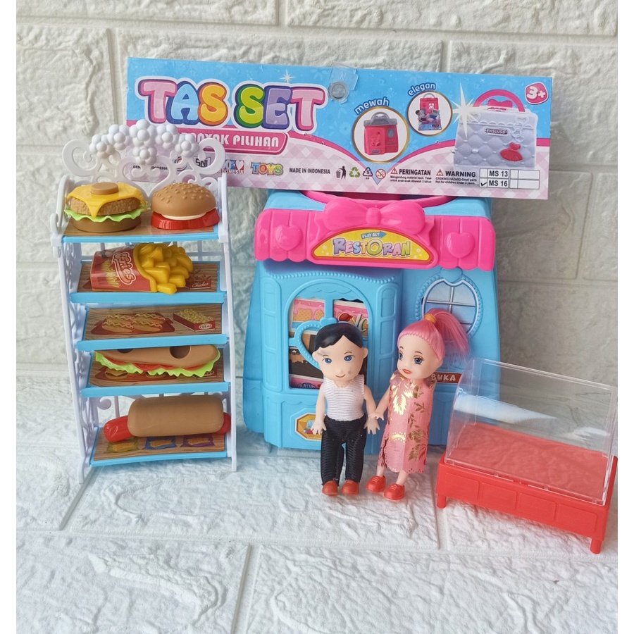 Girls Toys Bag Set ร้านอาหารช้อปปิ้ง Playset MS 16-Girls Toys