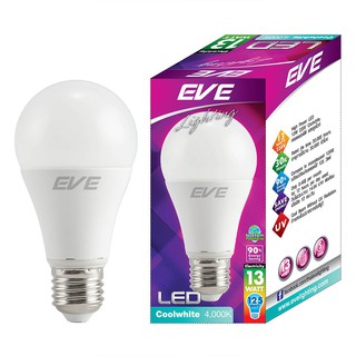 หลอดไฟ LED หลอด LED EVE A60 13 วัตต์ COOLWHITE E27 หลอดไฟ โคมไฟ หลอดไฟ LED LAMP A60 13W CW E27