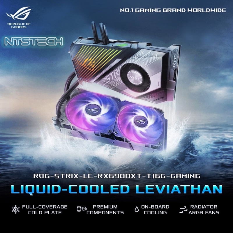 🛒✨ASUS VGA ROG-STRIX-LC-RX6900XT-T16G-GAMING 16GB GDDR6 256-bit[ลอตใหม่ 2023] ประกันศูนย์ไทย 3 ปี