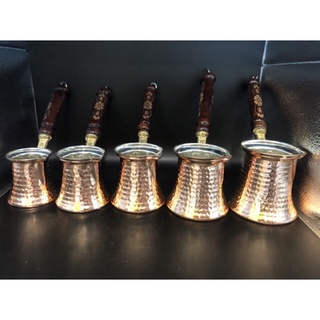 หม้อต้มกาแฟตุรกี ด้ามไม้ / Turkish copper pots