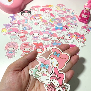 [มีเก็บปลายทาง] สติกเกอร์มายเมโลดี้ My Melody ไดคัทกันน้ำ 40 ชิ้น ไม่ซ้ำ🐰💕