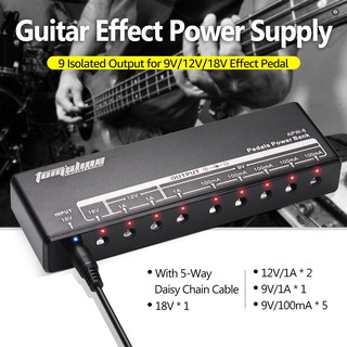 POWER POWER เอฟเฟคกีตาร์ 9v / 12v / 18 V Effect Pedal With 5 - Way Daisy Chains