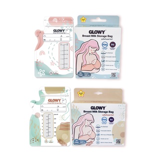 GLOWY Breast Milk Storage Bag ถุงเก็บน้ำนมแม่ โกลวี่ มาตรฐาน US FDA/Europe ขนาด 6 oz/ 8 oz **30 ถุงต่อกล่อง**