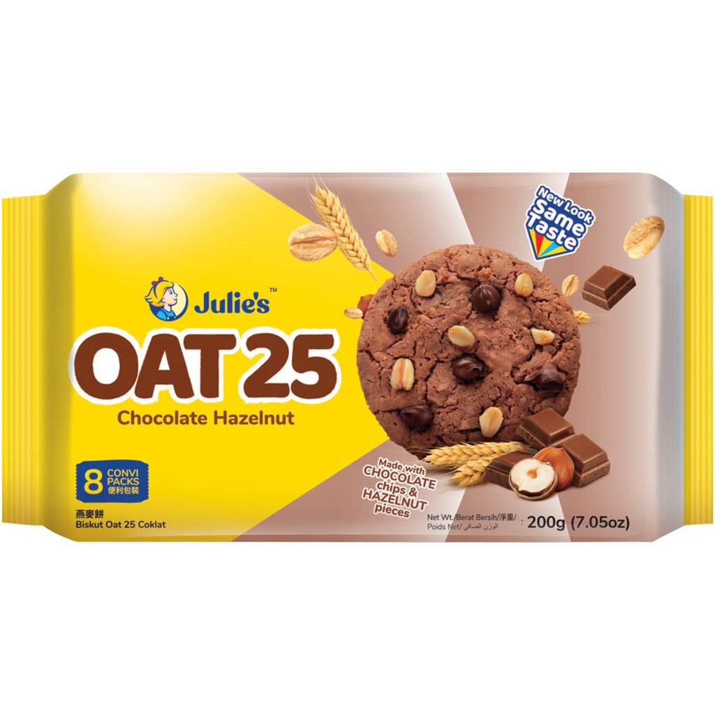 🍫Julie’s OAT 25 HAZELNUT & CHOCOLATE CHIPS 200g (25g x 8)