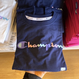 เสื้อยืดแขนสั้น พิมพ์ลายโลโก้ CHAMPION แฟชั่นสําหรับผู้หญิง