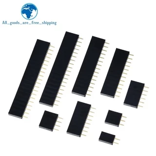 10pcs เดี่ยวแถว Pin หญิง Header ซ็อกเก็ต Pitch 2.54 มม.1*2P 3P 4P 6P 8P 12P 15P 20P 40P Pin Connector สําหรับ Arduino