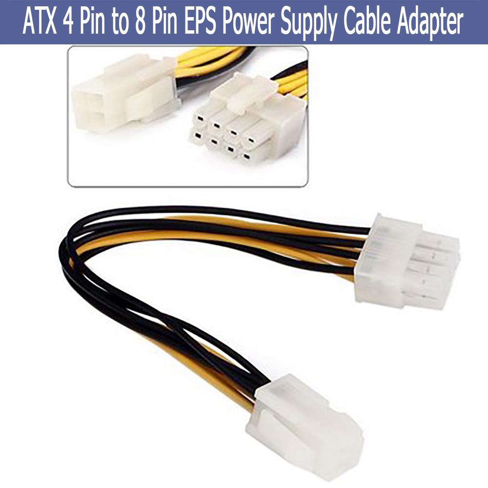 สายเคเบิ้ลAtx 4 Pin Male To 8 Pin Female Eps พาวเวอร์ซัพพลาย