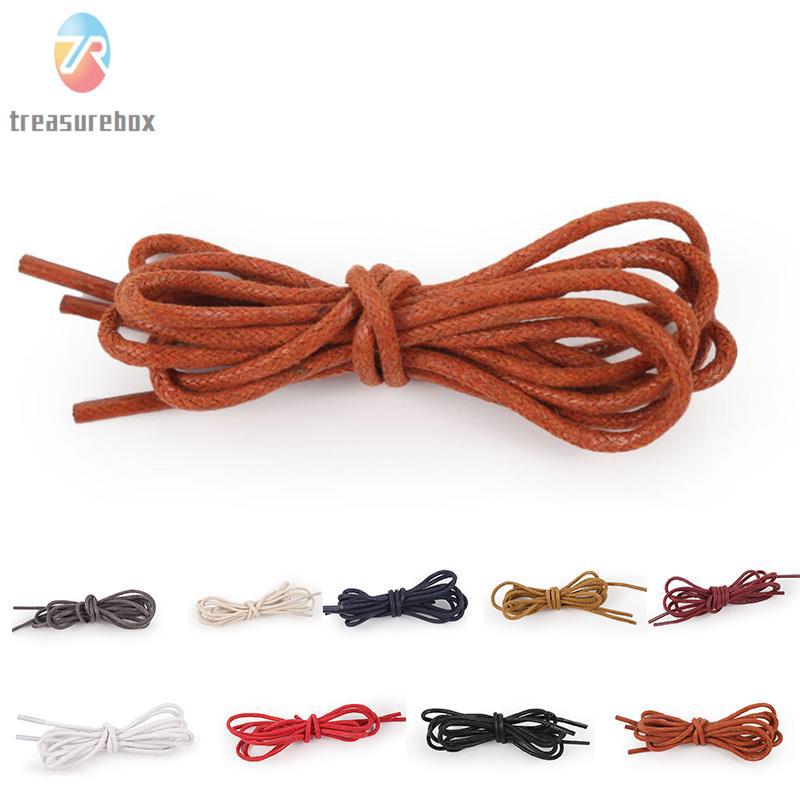 1 Pair Round Cotton Wax Solid Shoelaces Shoes Strings Boot Sport Shoe Laces Cord