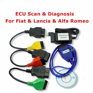 อะแดปเตอร์สายเคเบิลวินิจฉัย Fiat ECU FiatECUScan และ MultiECUScan สําหรับเครื่องสแกน Fiat Alfa Romeo Lancia OBD2