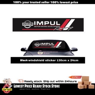 Impul (สีดํา) สติกเกอร์ติดกระจกกันลม - 130 ซม. x 24 ซม.