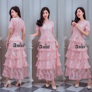 323#  💃 Amor Fashionista With Layer Lace Dress💃