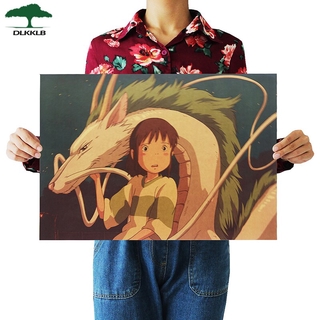 Dlkklb โปสเตอร์กระดาษคราฟท์ลายการ์ตูน Hayao Miyazaki สําหรับตกแต่งห้องนักเรียน