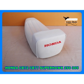 HONDA CB72 CB77 SUPERHAWK 250 305 "WHITE" COMPLETE SEAT with BACK REST  // เบาะรถมอเตอร์ไซค์ สีขาวมีที่พิงผ้าลอน