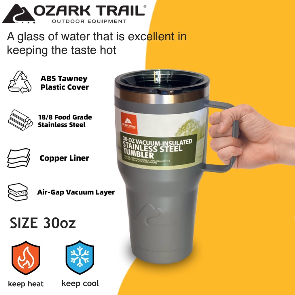 Ozark trail 30oz tumbler Handle แก้วเก็บความเย็น แก้วน้ำสแตนเลส เก็บอุณหภูมิ ร้อน-เย็น มีหูจับ